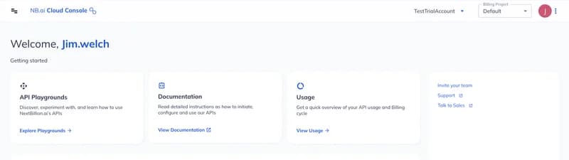 NextBillion.ai Cloud Console